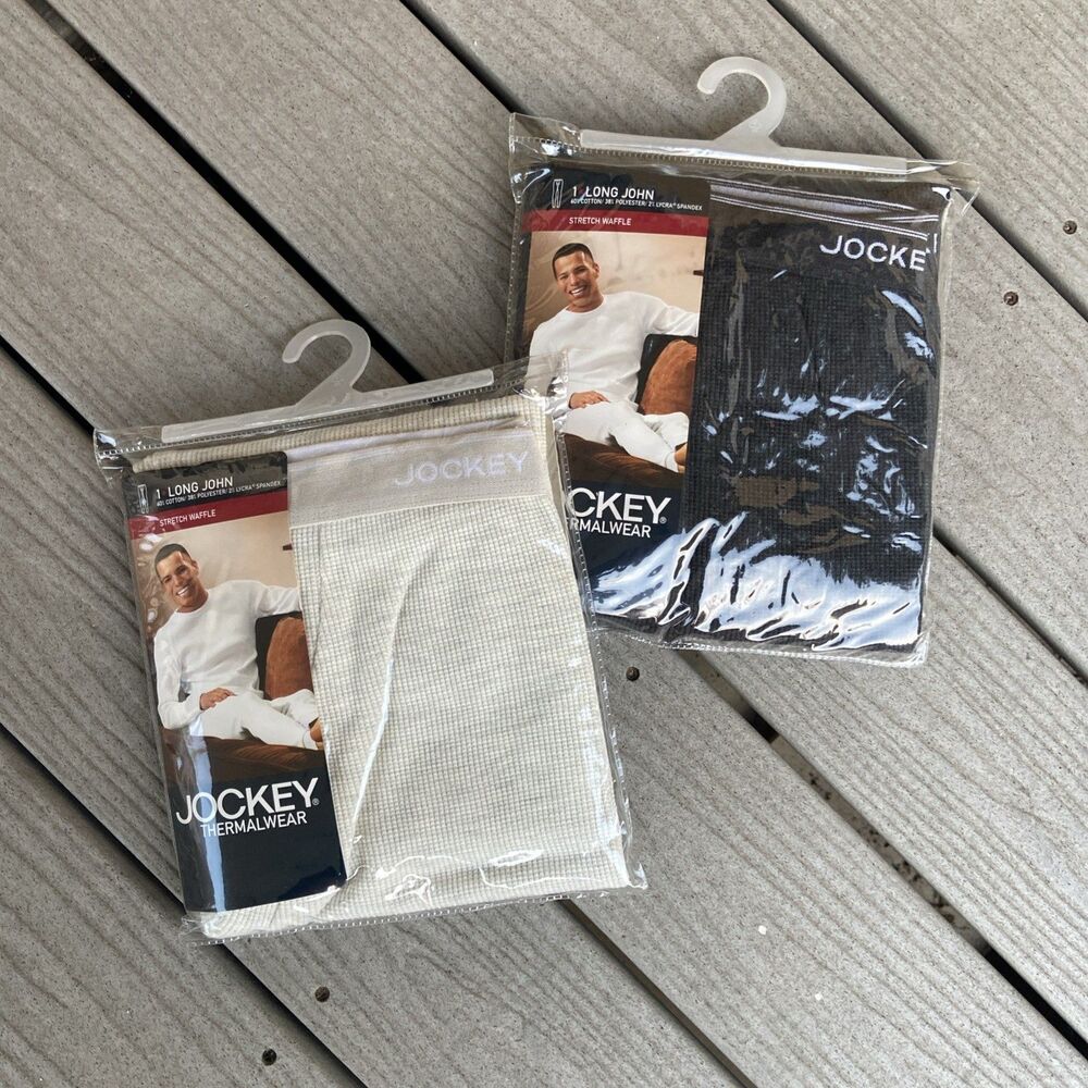 Jockey  Thermal Pant Base Long John Gray Beige Waffle Warmer Cotton Poly L 2006 - Picture 8 of 8